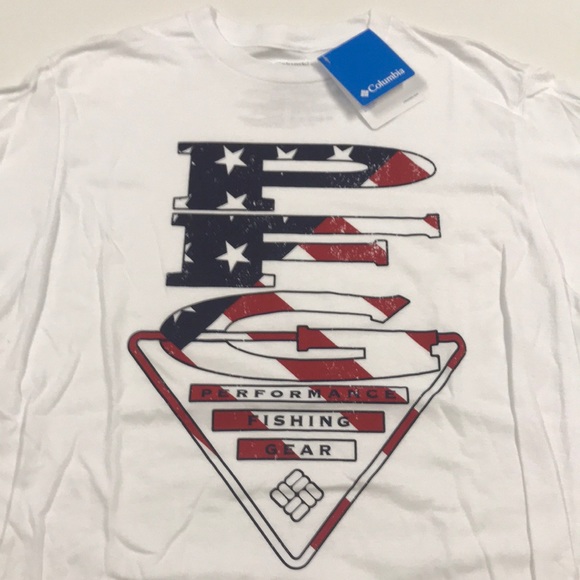 Columbia Other - 🆕 COLUMBIA PFG Mens USA FLAG Fishing Tee Shirt